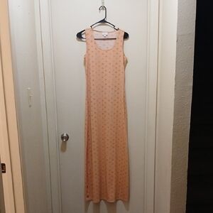 LuLaRoe Peach Patterned Maxi Dress